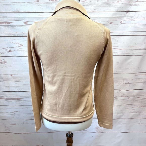 Vintage Givenchy GG Mid Century Mod MCM Track Polo Jacket Cardigan Sweater - Picture 7 of 10